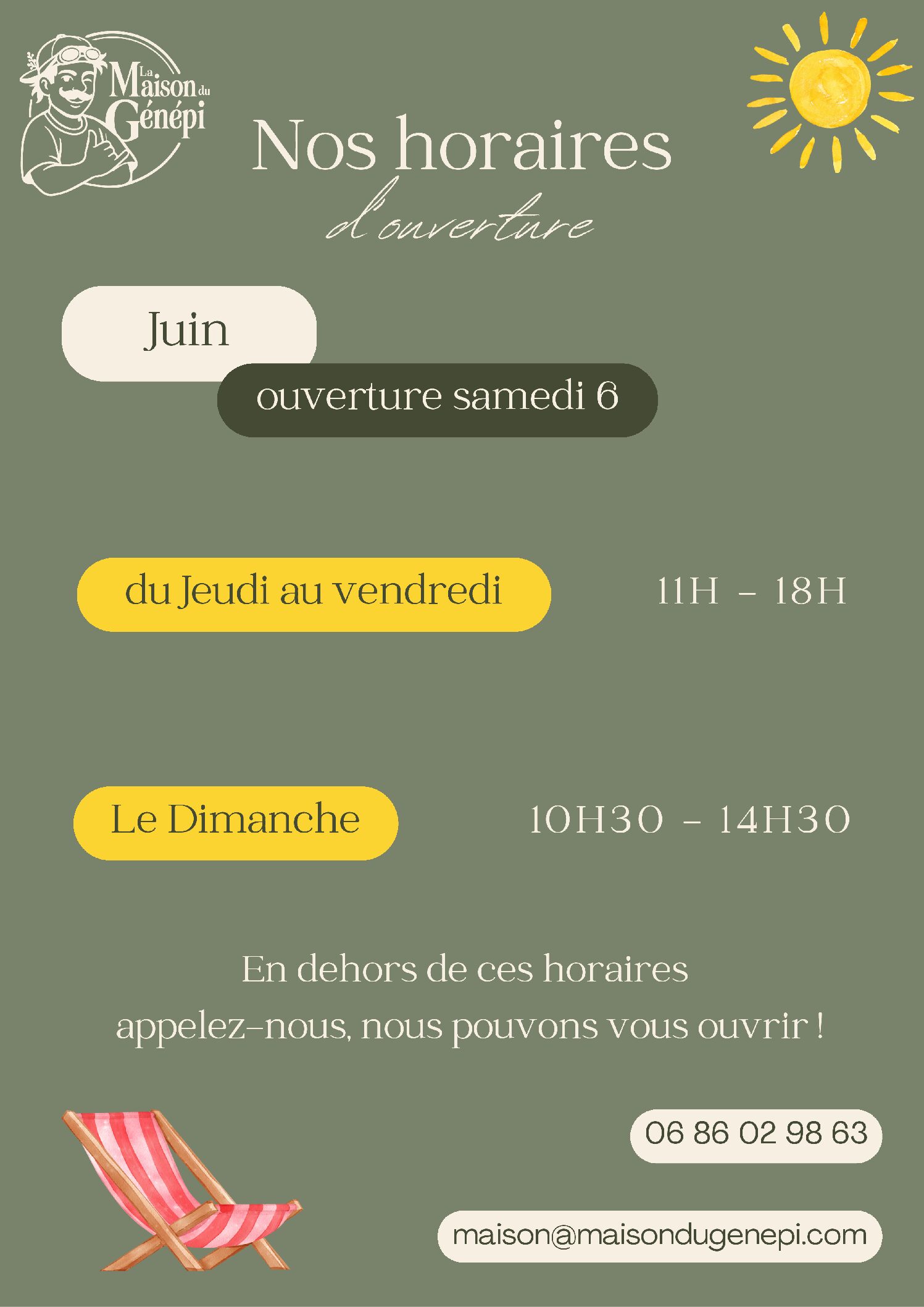La Maison du Génépi, horaires vacances d'hiver